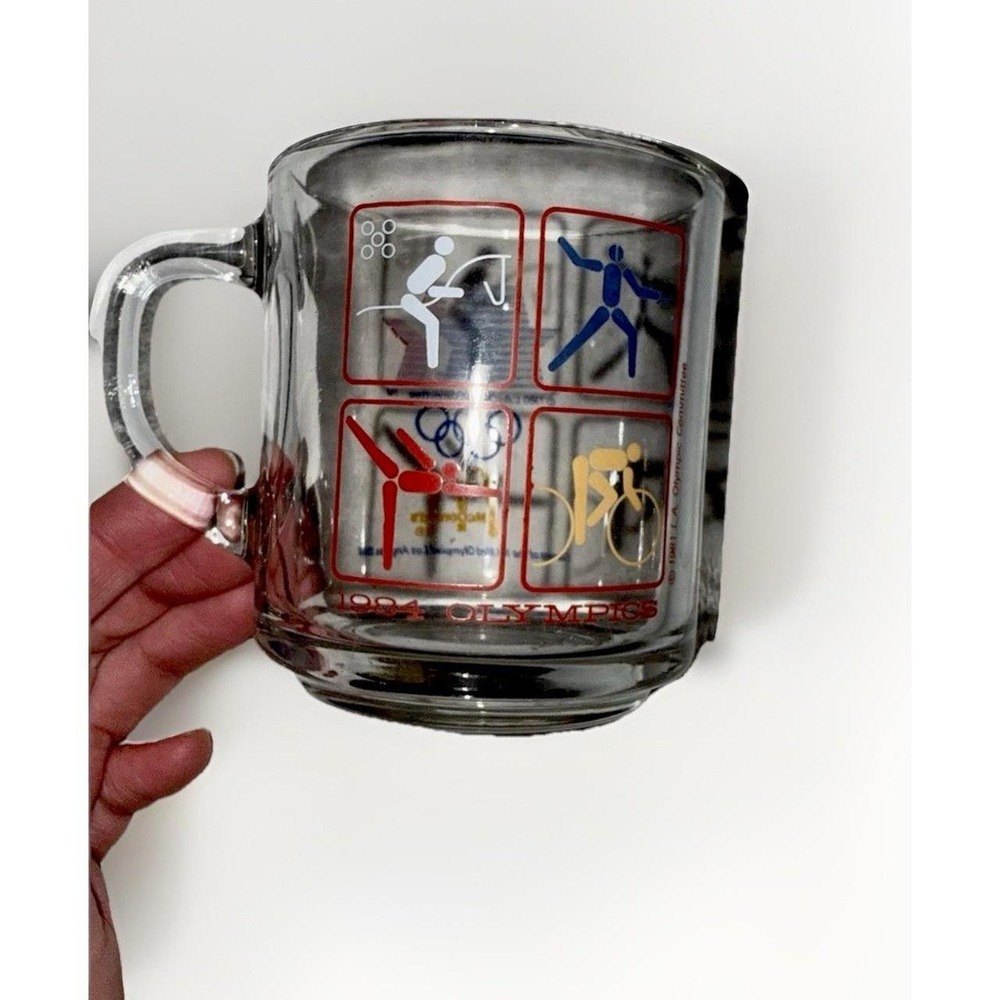 Vintage 1984 McDonald's Los Angeles Olympic Games Glass Mug Souvenir LA84 - Picture 2 of 5